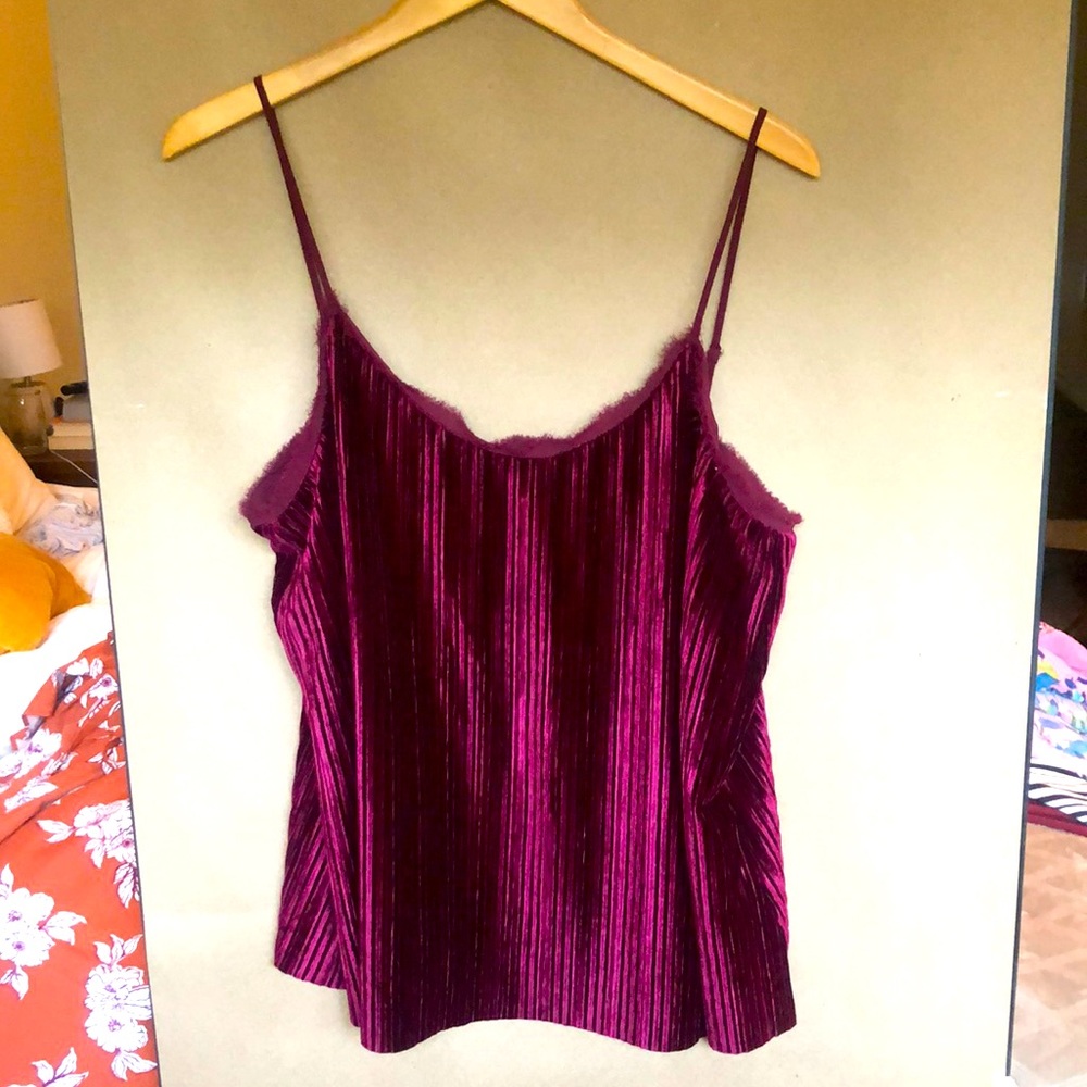 Maroon velvet cami